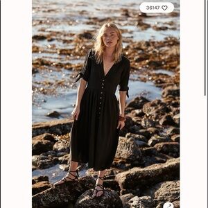 Free People Black Midi Dress